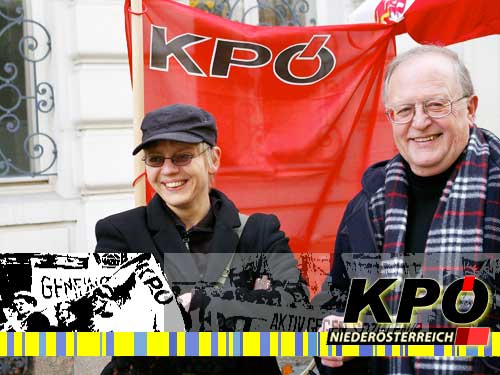 Verene Pinta, Listenzweite auf der KPÖ-Landesliste, mit Spitzenkandidat Franz Kral